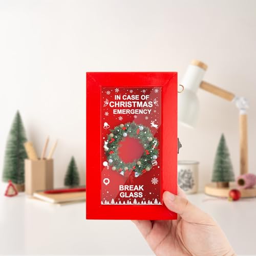 Funny Gift Emergency Box w/Hammer, In Case of Emergency Break Glass Boxes, 4 Types of Replacement, Halloween hilarious Desk Decor, White Elephant Gift and Gag Gifts for Friend Coworker Family