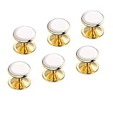 VAMA FASHIONS Gold Plated White Cufflinks Tuxedo Shirt Coat Kurta Suit Sherwani Blazer Cuff Links Studs Buttons For Men