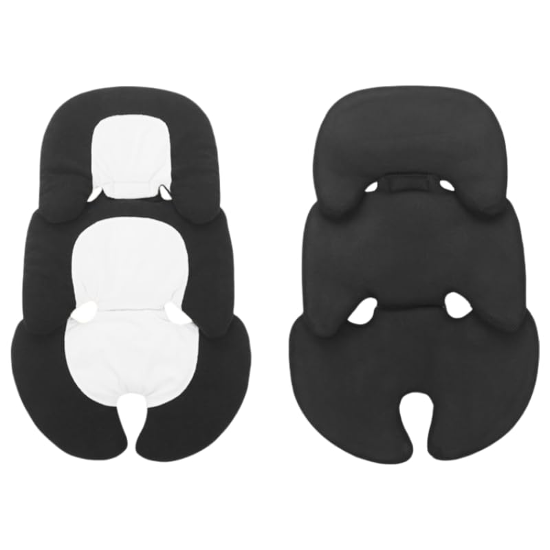 Universal Baby Stroller Seat Cushion Infant Seat Insert Into Head Body Support Soft Comfortable Pushchair Seat Liner Warm and Thick-Filled Baby Safety Seat Cushion for Pram (Black and White)