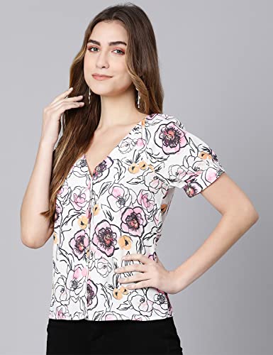 Image of oxolloxo Dreamy Colors Digital Floral Print Women top