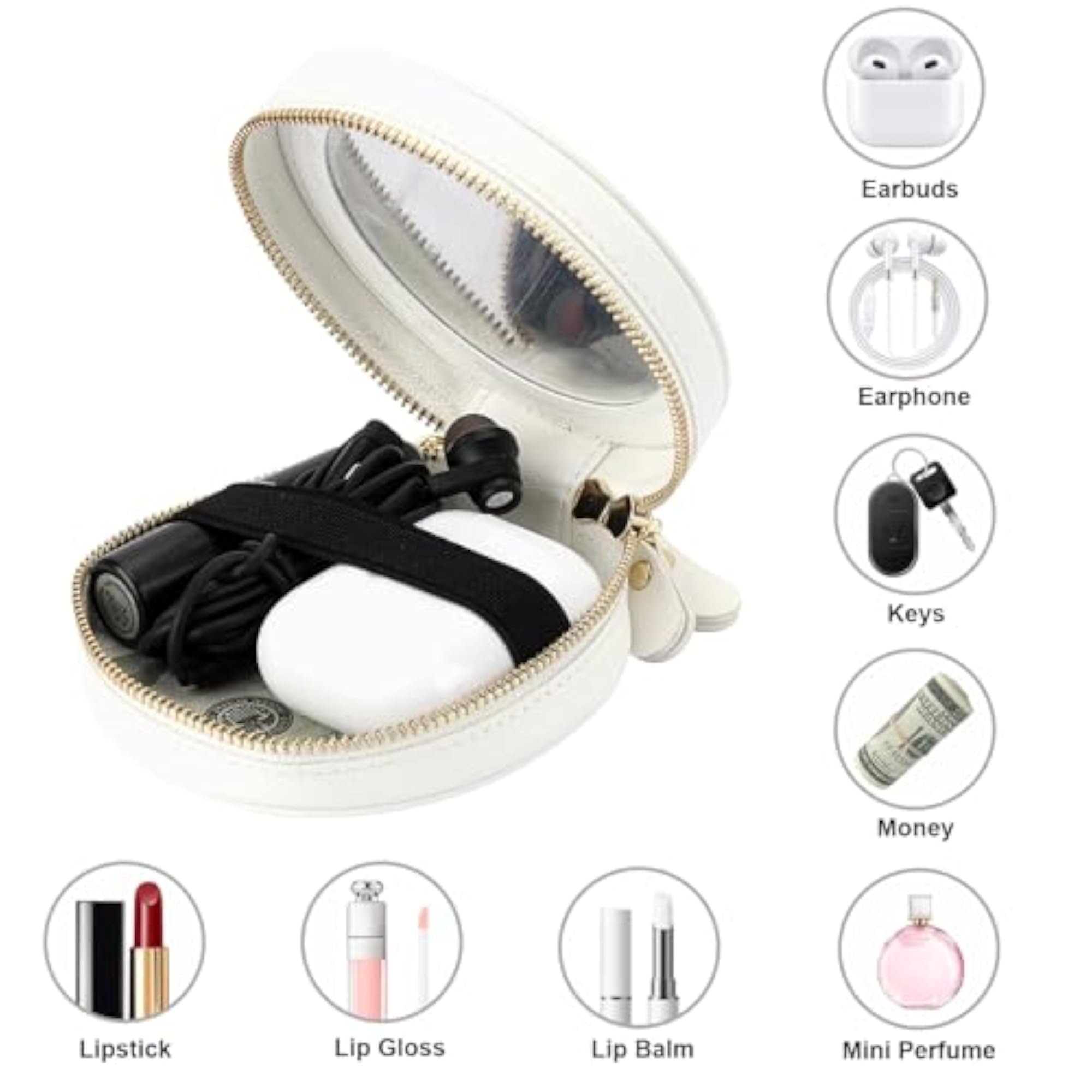Coin Pouch Mini Lipstick Bag with Mirror