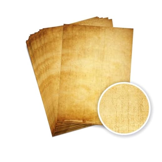 Partycards Papeterie Vintage | Papier à Lettre | 50 Feuilles| Marron| Format DIN A4 (21,0 x 29,7 cm) | 90 g/m² grammage | imprimé Recto-Verso, Convient à Toutes Les imprimantes