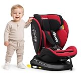 Bonio I-Size 360 Girevole Seggiolino Auto con ISOFIX, 40-150cm(Gruppo 0 + 1/2/3, 0-36 kg), ca. 0-12 anni (Rosso)