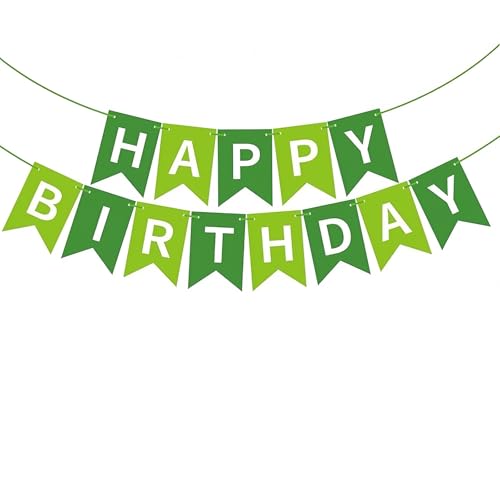 Image of Happy Birthday Banner Birthday Party Supplies (Green 3)