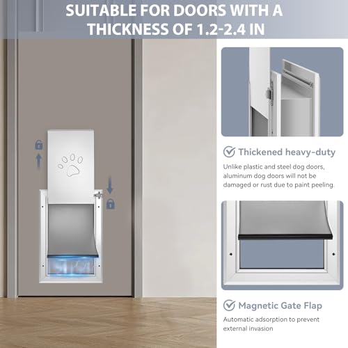 image for [Petoasis] 3-Flap Dog Door, Heavy-Duty Aluminum Pet Door for Extreme W