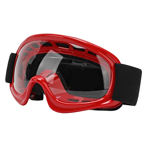 equlup Dirt Bike Goggles, Wide Vision Kids Dirt Bike ATV Gafas de seguridad para carreras al aire libre, esquí, ATV, off, carreras, color rojo