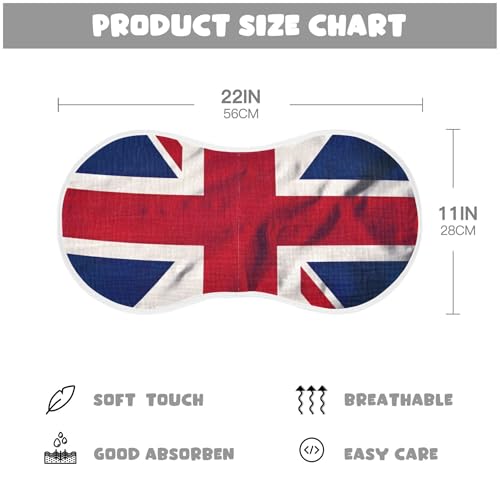 British Flag Baby Burp Cloths, Cotton Soft Absorbent Burp Cloth, Baby Bib Cloths Spit Up Rags for Newborn Boys Girls, 1 Pack, 22”x11”4