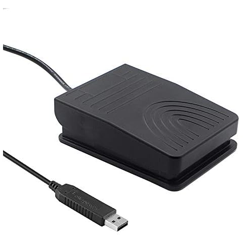[Upgraded] iKKEGOL USB Foot Pedal Switch Video Game PC Hands Free Footswitch One Key Control Program Computer Mouse Keyboard HID with 2M Cable Cover