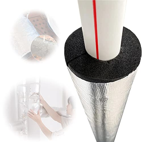 Tubería Espuma Aislamiento, Tubo De Aislamiento Papel De Aluminio Semisplit, ID 25mm 34mm 60mm 89mm X Espesor 30mm X 0.95m Manga De Aislamiento De Tuberías De Agua (Size : ID 27mm(1.06in)) Cover