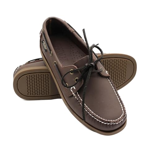 Zerimar Mocassino Nautico da Uomo in Vera Pelle, Calzatura Elegante e Leggera per Uso Quotidiano o Formale, Scarpa Confortevole, Colore Marrone, Taglia 41.