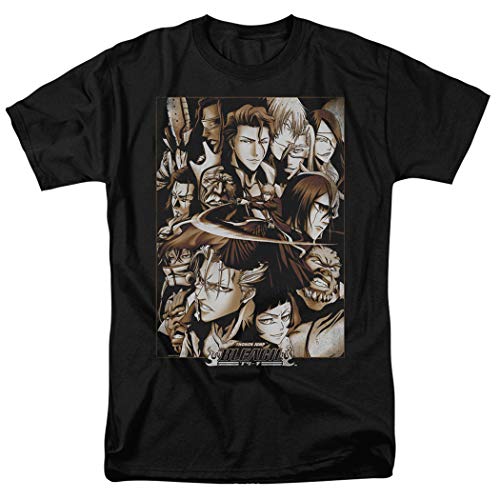 Popfunk Bleach Anime Characters T Shirt & Stickers (X-Large) Black