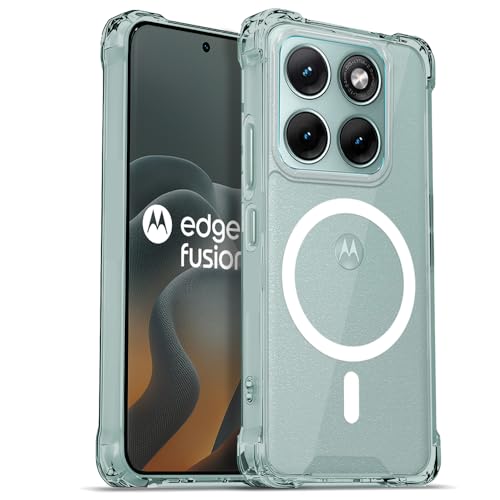 Image of AESTMO Clear Back Cover for Moto Edge 70 Fusion 5G | 360 Protection | Transparent Back Cover for Moto Edge 70 Fusion 5G (PC + TPU, Compatible with MagSafe Accessories, Transparent Bumper)