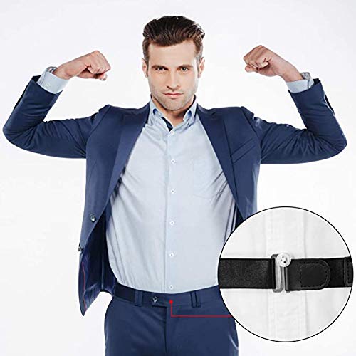Image of Elastic Shirt Stay for Men, Stretchable and Adjustable Waist Belt with Flexible Comfort and Silicone Touch Points