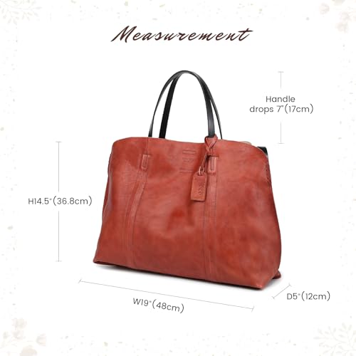 Image of OLD TREND Genuine Leather Forest Island Tote | Spacious Handbag with Removable Inner Pouches