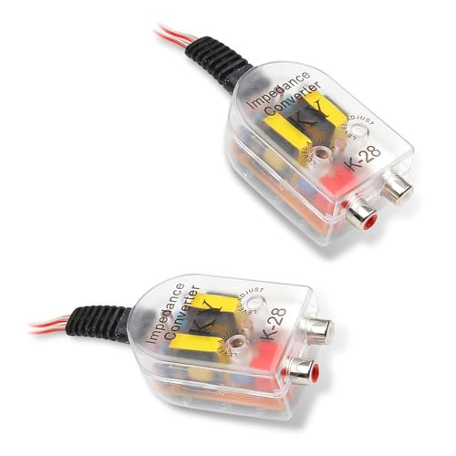 Hugwits Car RCA Line Audio Output Converter, Subwoofer Amplifier Modified Audio Converter, K-28 High Frequency to Low Frequency Output Adapter, Universal for Most Cars