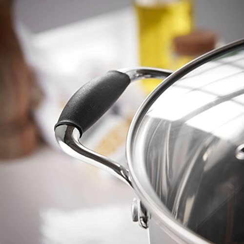 Lewis's Induction Safe Stock Pot with Stainless Steel Lid  Large Saucepan  Stock pot, Saucepan, Saucepans, Stock Pot with Lid, Pasta Pot, Curry Pan, Stockpot (Silver, 24cm)