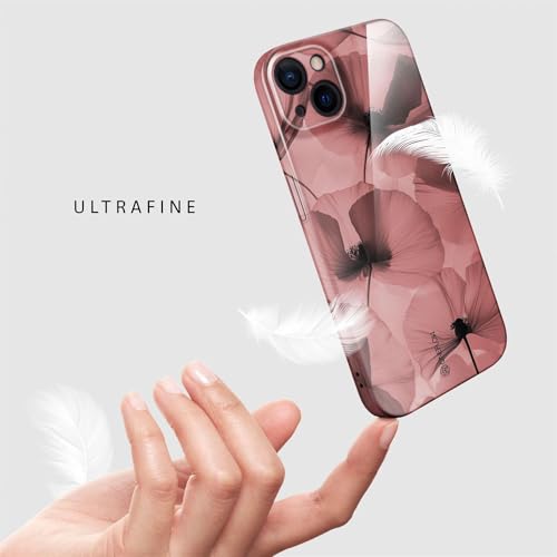 Coque iPhone 16 fine anti rayure étui fleurs bordeaux - 5