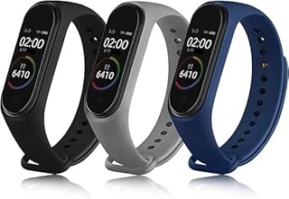 3 × سوار لساعة شاومي مي باند 4/شاومي مي باند 3، سوار سيليكون ناعم جيد التهوية لساعة مي باند 4/مي باند 3 من ام ايه اس