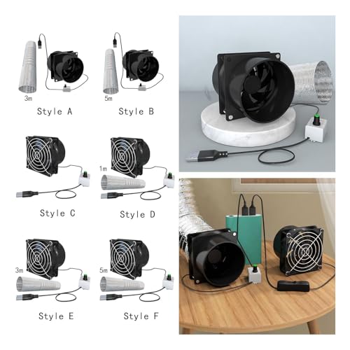 Image of bnf Exhaust Fan Yacht Energy Saving Portable Ventilator for Window Toilets Attic Dual Fan 3M Tube | Home & Garden