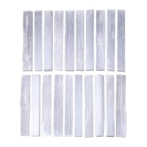 MAIBAOTA 4" Selenite Crystal Wand Selenite Sticks Crystals Bulk Selenite Charging Plate Reiki Metaphysical Supplies Wicca Altar Supplies Crystal for Witchcraft 12 Pcs Cover