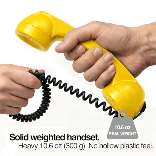 Image of Opis 60s Micro - Retro Mobile Phone handset for Android Smartphones, Tablets, notebooks and Mobile Phones in The Shape of a Classic Telephone Receiver (Yellow)