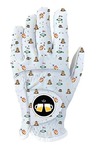 Mermaid Gear Caddy Shack Parody Funny Golf Glove – Men's Premium Cabretta Leather Durable Weather Grip LH or RH Sizes S-XXL Perfect Golfer Gift Gopher (X-Large, Worn on Your Left Hand)