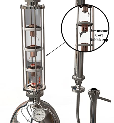 Hooloo Alcohol Distiller Still For Home Use Kit 304 Stainless Steel Whiskey Making Kit With Thermometer Whiskey Brandy Vodka 8Gal (30L) (Sv-30-110V) #TOP3