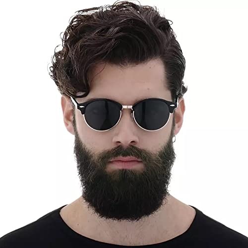 Image of AUGEN By Visions India Retro Vintage Round Abstract Unisex Sunglasses UV400 Protected Medium Size (Blue, 122)