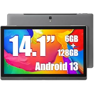 MESWAO Tablets Mes-B1, 14.1 Pulgadas Android 13 Tablet con Pantalla IPS HD 1920×1080, 512 G de expansión, 6GB/128GB y batería de 10000mAh – Ideal para productividad, Entretenimiento y educación