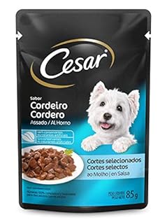 Ração Úmida Para Cachorros Cesar Sachê Cortes Selecionados Cordeiro Assado ao Molho Adultos 85g