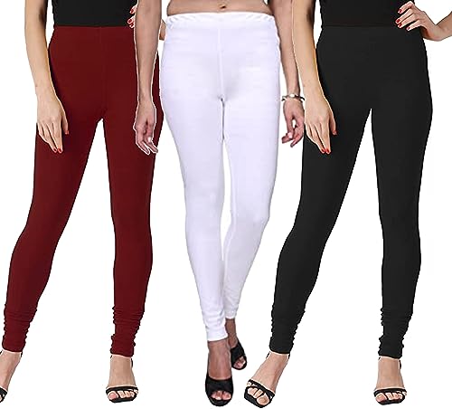 Image of Ultra Soft Cotton Slim fit Solid Color Attractive Casul wear Leggings for Womens - Pack of 2 pcs