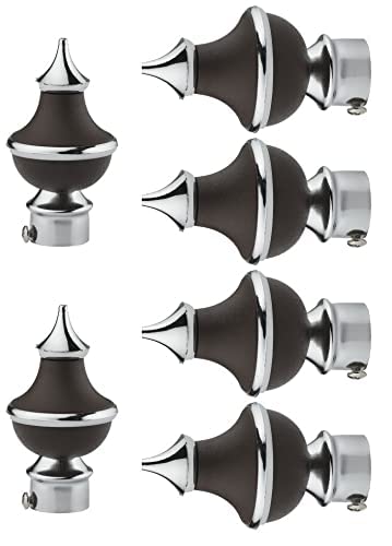 Buy WANIEE Stainless Steel Curtain Bracket Finials Without Support for ...