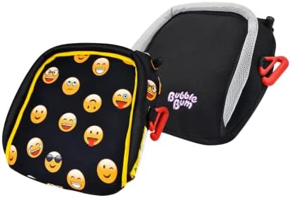 BubbleBum Inflatable Booster Seat Bundle - Black & Emoji - Travel Booster Seat - Car Booster Seat - Hybrid Booster Seat - Portable Booster Seat for Car - Foldable Narrow Slim Design