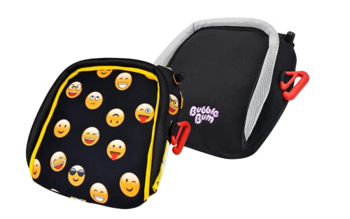 Bubblebum Inflatable Booster Seat Bundle - Black & Emoji - Travel Booster Seat - Car Booster Seat - Hybrid Booster Seat - Portable Booster Seat For Car - Foldable Narrow Slim Design #TOP4