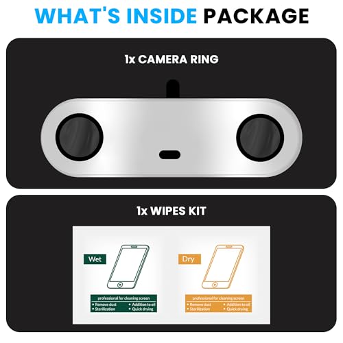 Image of ArmourPro Camera Lens Protector for Tecno Pova Slim Tough HD Individual Aluminum Alloy Rings 9H Camera Cover, Scratch-Resistant,Camera Lens Protection| Silver, 1 Pack