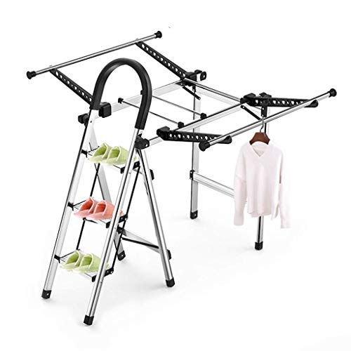 Wäschetrockner,Airer Kleidung Wäscheständer Multifunktionale Leiter Zusammenklappbar Airer Waschtrockner Trittleiter Profil Tragbare Trittleiter