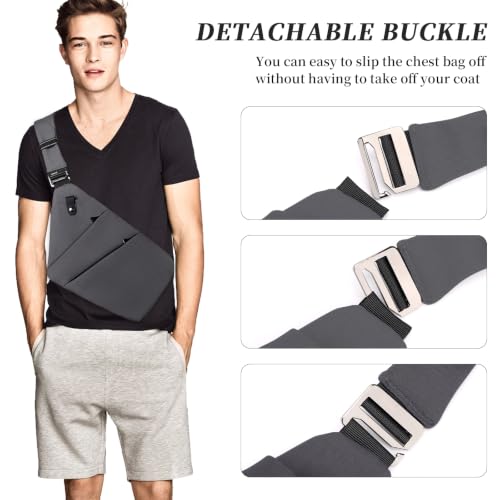 Image of Anti Theft Crossbody Bag,Sling Bag for Women Men,Multi-pocket Chest Shoulder Bag for Travel, Sport, Work