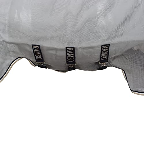 Horseware® Rambo® Protector Fly Sheet - Silver/Navy & White & Beige, 78 inches - Image 4