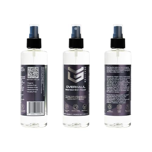 Gravitas Overhaul: Beard Druff Repair for Men 250mL Soothe Flaky Skin Under Beard Unscented Flaky Beard Oil Non-Greasy Fast Absorption Reduce Beard Flakes