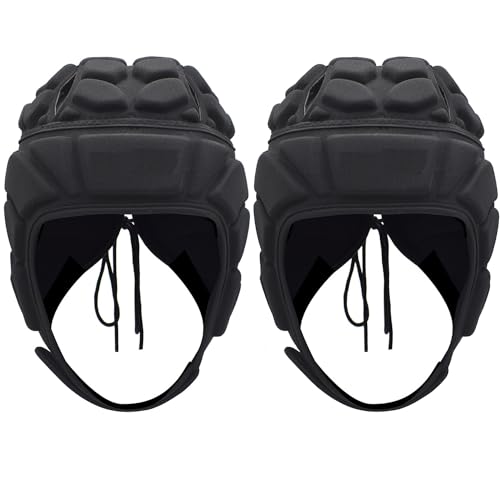 2 Pack Rugby Headguards for Youth Adults, Adjustable Soft Helmet, Breathable and Comfortable Head Protector, Protective Special Needs Helmet for 7v7,Flag Football,Soccer,Hockey,Skateboard