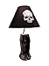 The Gloaming Skeleton in a Coffin Table Lamp and Fabric Skull Shade
