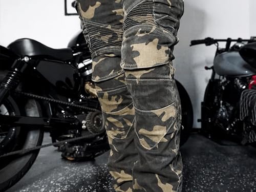 NBT Clothing Protective Motorcycle Riding Pants - Removable CE Armor for Knees & Hips - Road Rash Protection Gear - Reinforced Stitching - Straight Slim Fit - Breathable Material - Machine Washable - Thumbnail 3