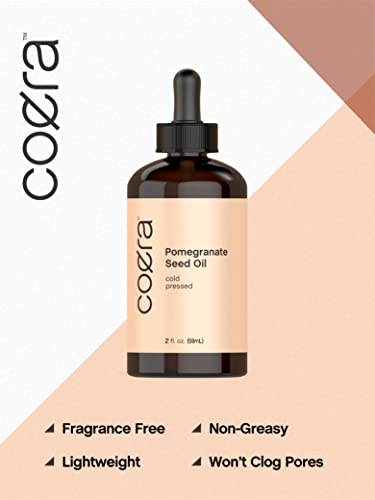 Pomegranate Seed Oil 4 Oz (2 X 2 Oz) | For Face & Hair | Promotes Clear Looking Skin, And Reduces Appearance Of Fine Lines And Wrinkles | Non Comedogenic & Cold Pressed | Sls & Paraben Free | By Coera #TOP2
