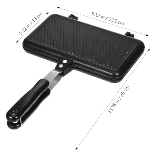 Angoily Double-Sided Non-Stick Sandwich Baking Pan for Gas Stove Grill Pan with Smooth Surface Easy-Clean Breakfast for Grilling Sandwiches and Roasting Meat - Image 3