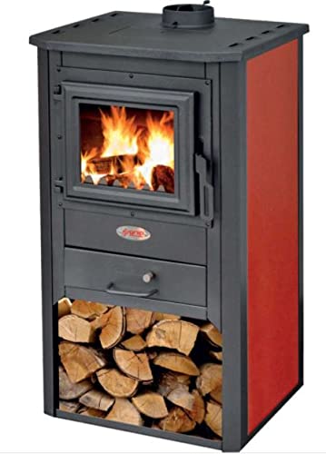 STUFA A LEGNA ATENE 9 KW ROSSO