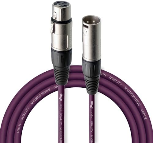 Stagg 3m XLR to XLR Microphone Connector Cable Quality, Purple