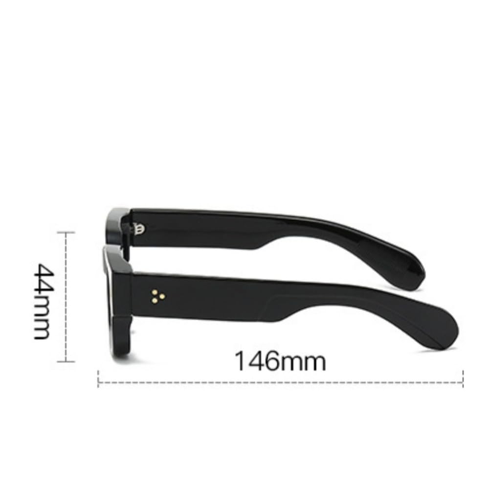 Occhiali da sole spessi alla moda per uomo e donna, occhiali da sole retrò con rivetti di tendenza.