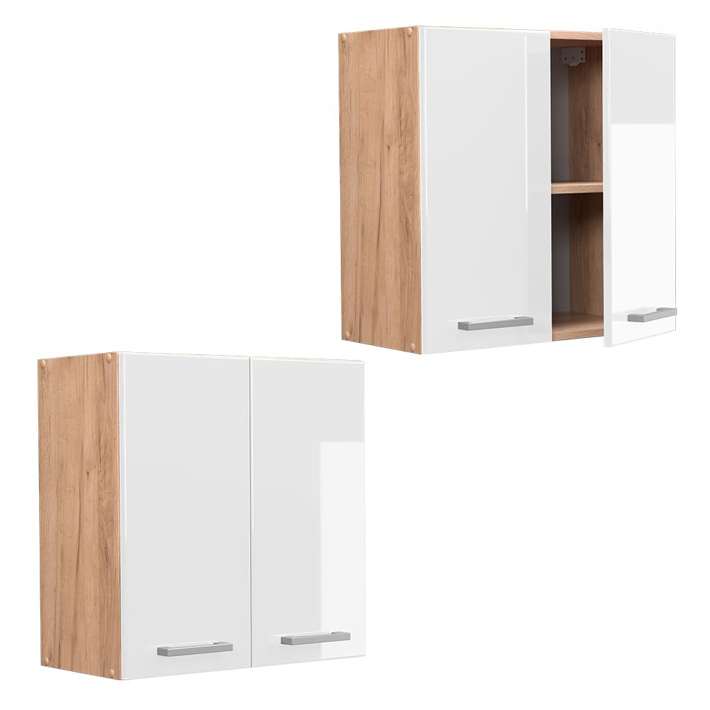 Vicco Elément Haut de Cuisine R-Line, Blanc Haute Brillance, 60cm, pour Une Combinaison Libre au Sein de systèmes de Cuisine modulaires