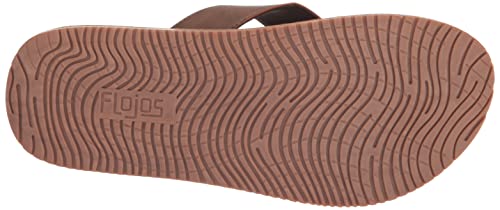 Flojos Men's Bayou Flat Sandal, Brown/Gum, 11 #TOP3