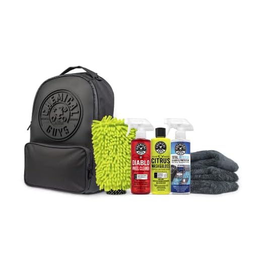 Chemical Guys ACC629 Legacy Stealth Multipurpose Backpack with Laptop Sleeve + HOL357 Clean & Shine Car Wash Starter Kit - Safe for Cars, Trucks, SUVs, RVs & More - 8 Items